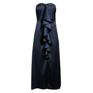 Ramy Brook Venice Strapless Ruffle Midi Dress